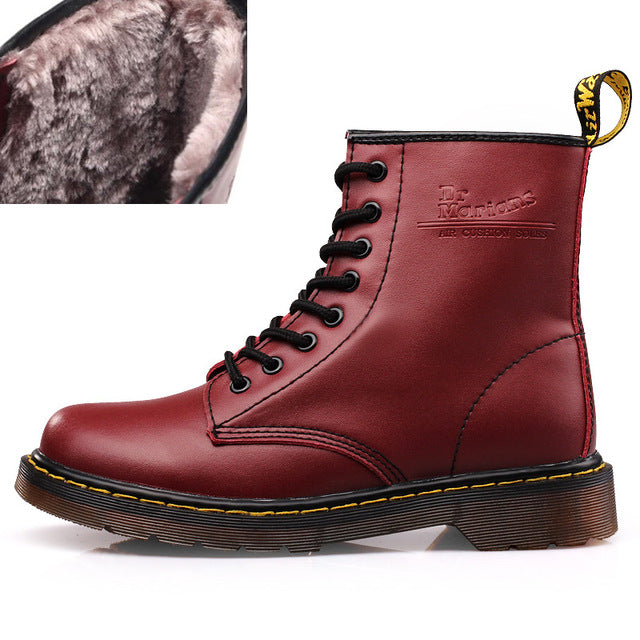 Top quality split Leather Women Boots Brand Snow Boots Winter Boot Fur Warm Comfortable Women Shoes Dr with box ST324