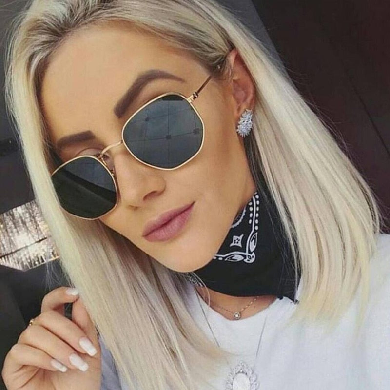 Fashion Sunglasses Women Brand Designer Small Frame Polygon