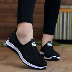 plus size breathable air mesh sneakers women 2019 spring