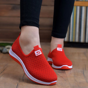 plus size breathable air mesh sneakers women 2019 spring